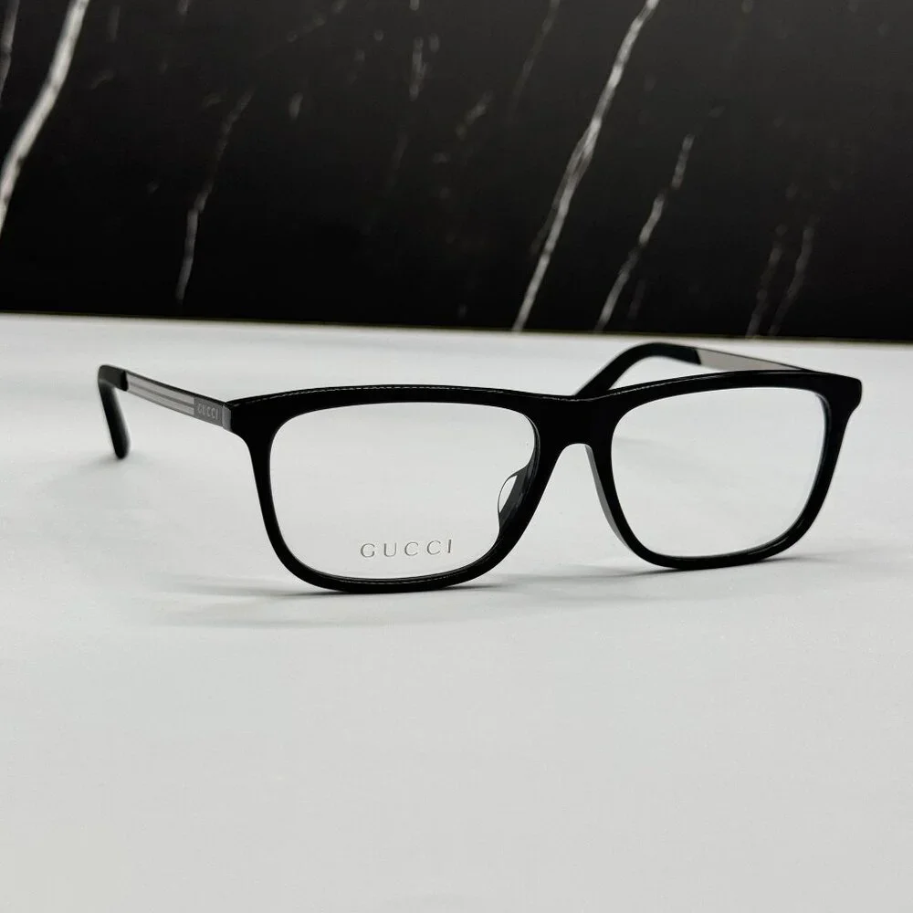 NEW GUCCI GG0696OA 001 GUCCI BLACK SQUARE EYEGLASSES GUCCI